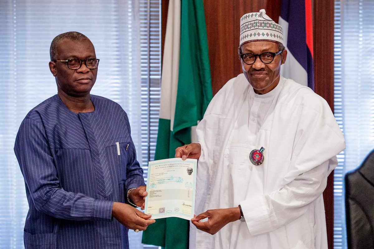 Buhari WAEC certificate